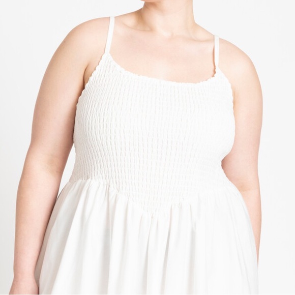 🖤 Black poplin textured smocked flare maxi dress with adjustable straps - NWT - Picture 4 of 10